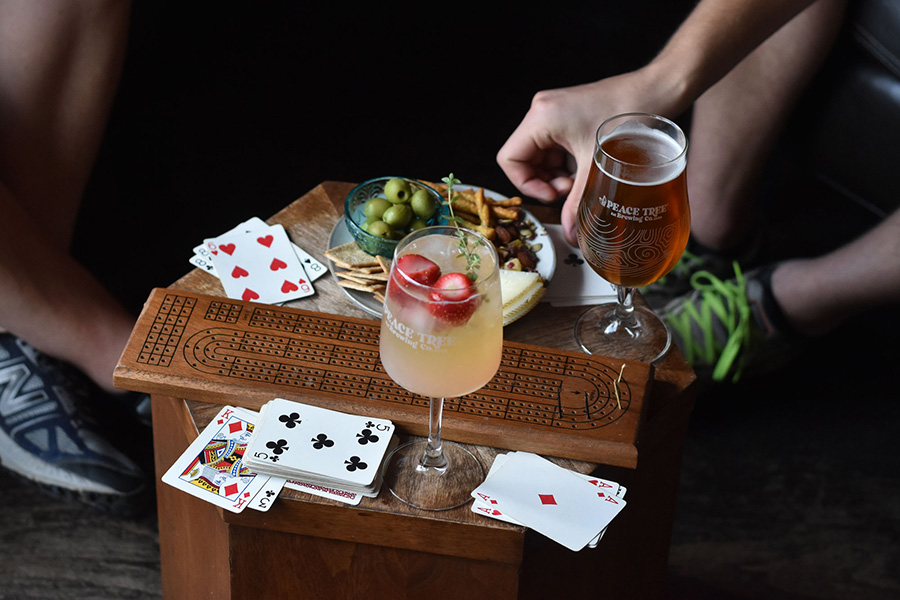 Dining Table With Drinks And Cards